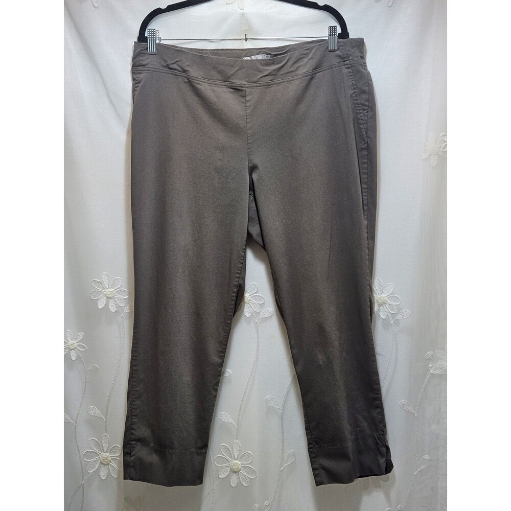 Dalia Womens 16W Green Pants Stretchy Solid Rugged Stretchy Basic Plain Outdoors